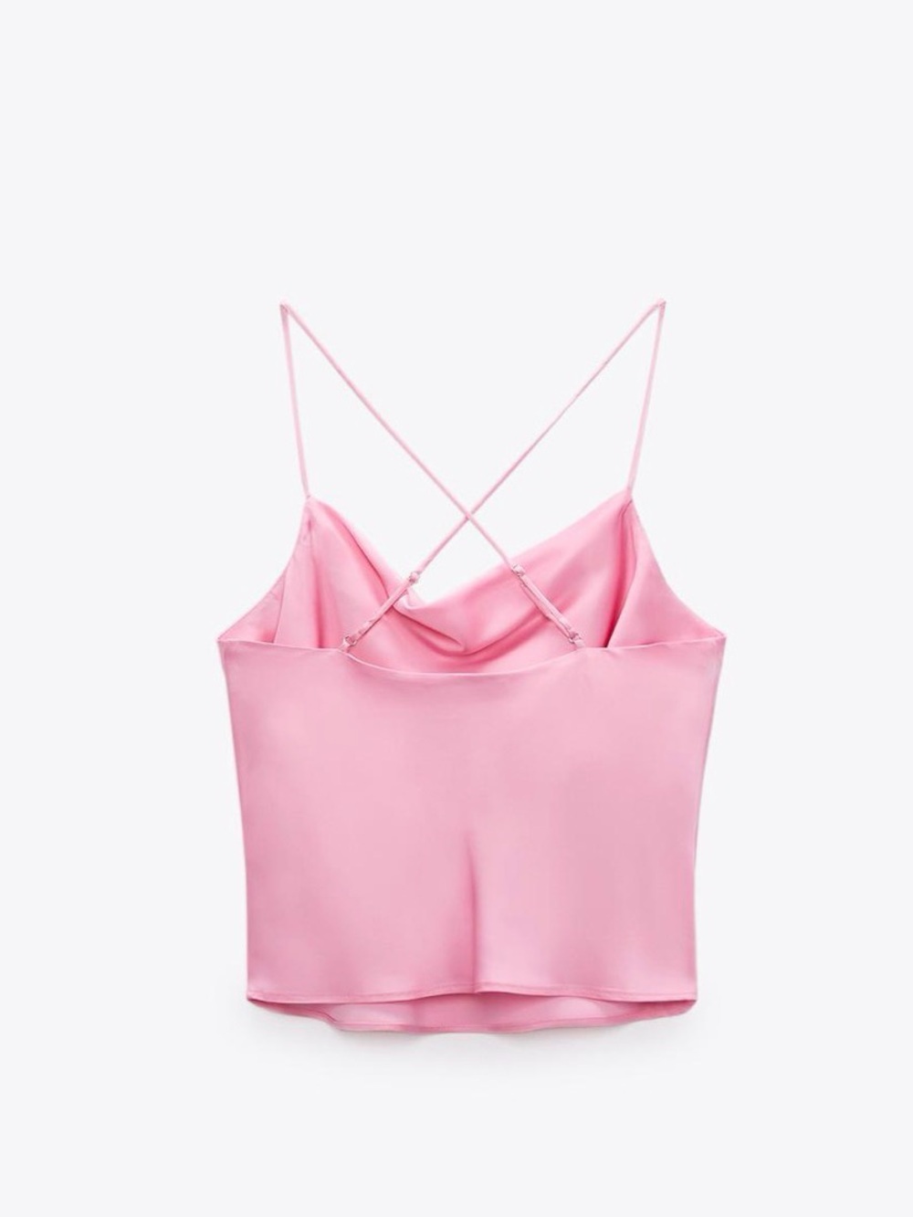 Zara Pink Satin Cowl Cami